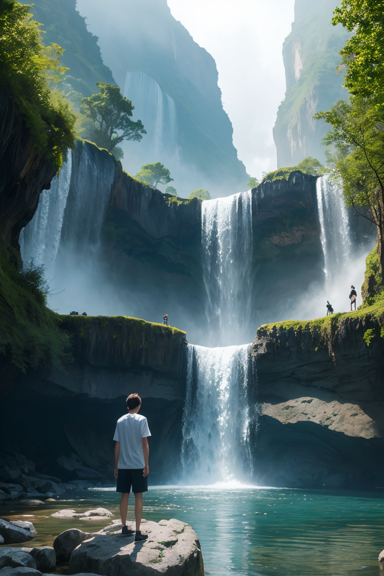 395142-445148728-((best quality)), ((masterpiece)), (detailed), perfect face there is a man standing on a rock in front of a waterfall, next to a.png